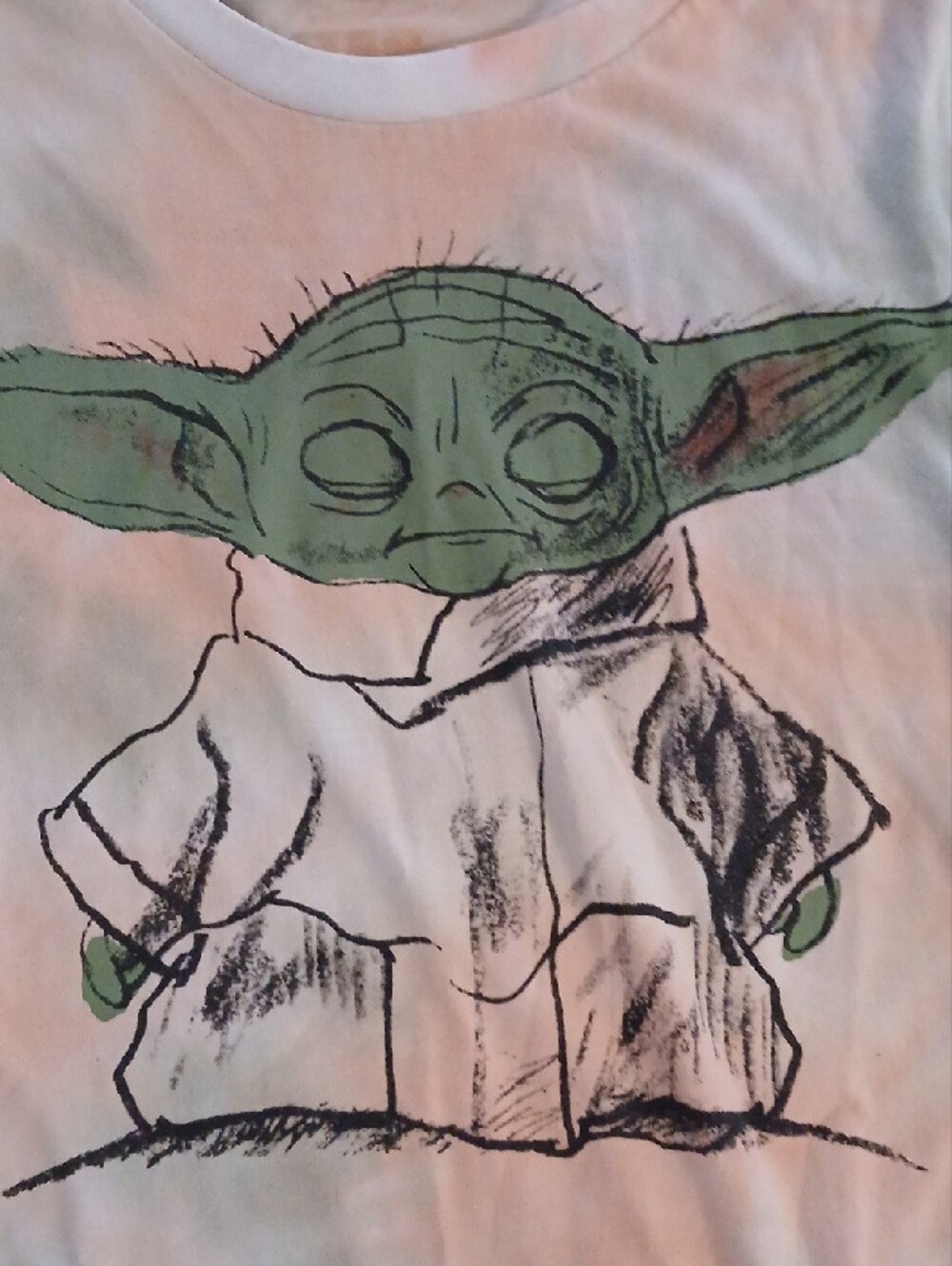 Star Wars Womens Baby Yoda Tie-Dye Tee - Green, Peach - Picture 2 of 4